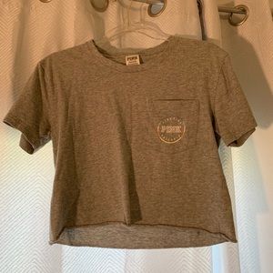 PINK Victoria’s Secret Cropped Grey Tee